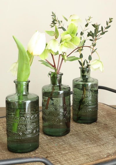 Botella Decorativa (Verde Oscuro) Mod. Porto De Vidrio - Venta X Unidad