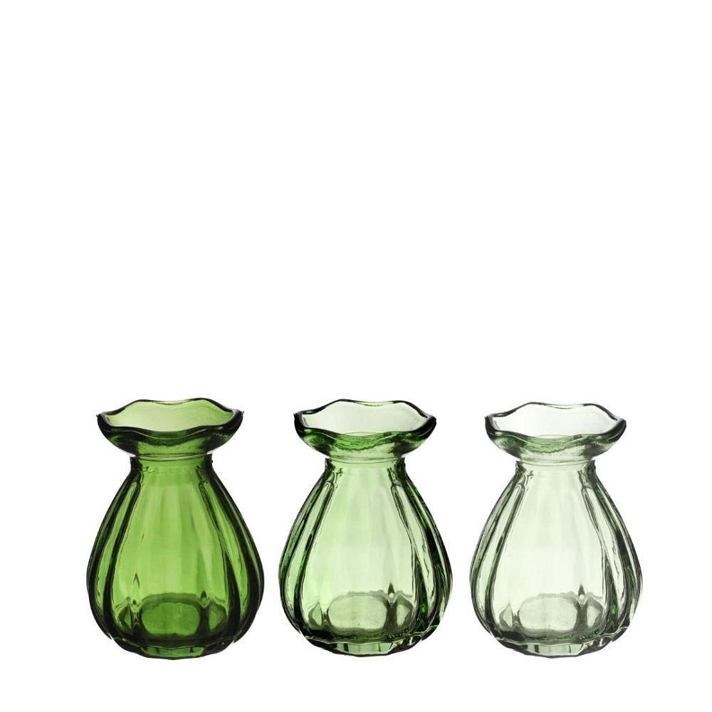 Florero (Tonos Verdes) De Vidrio - Venta X Unidad
