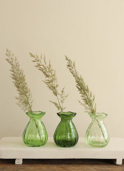 Florero (Tonos Verdes) De Vidrio - Venta X Unidad