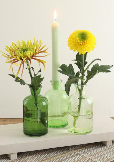 Florero Decorativo (Tonos Verdes) De Vidrio - Venta X Unidad