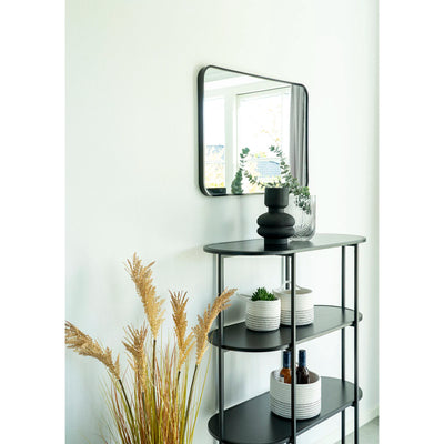 Mueble Aparador (Negro) 3 Repisas Con Estructura De Metal