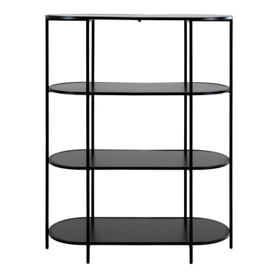 Mueble Aparador (Negro) 3 Repisas Con Estructura De Metal