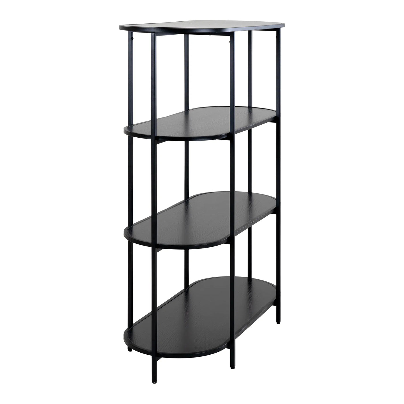 Mueble Aparador (Negro) 3 Repisas Con Estructura De Metal