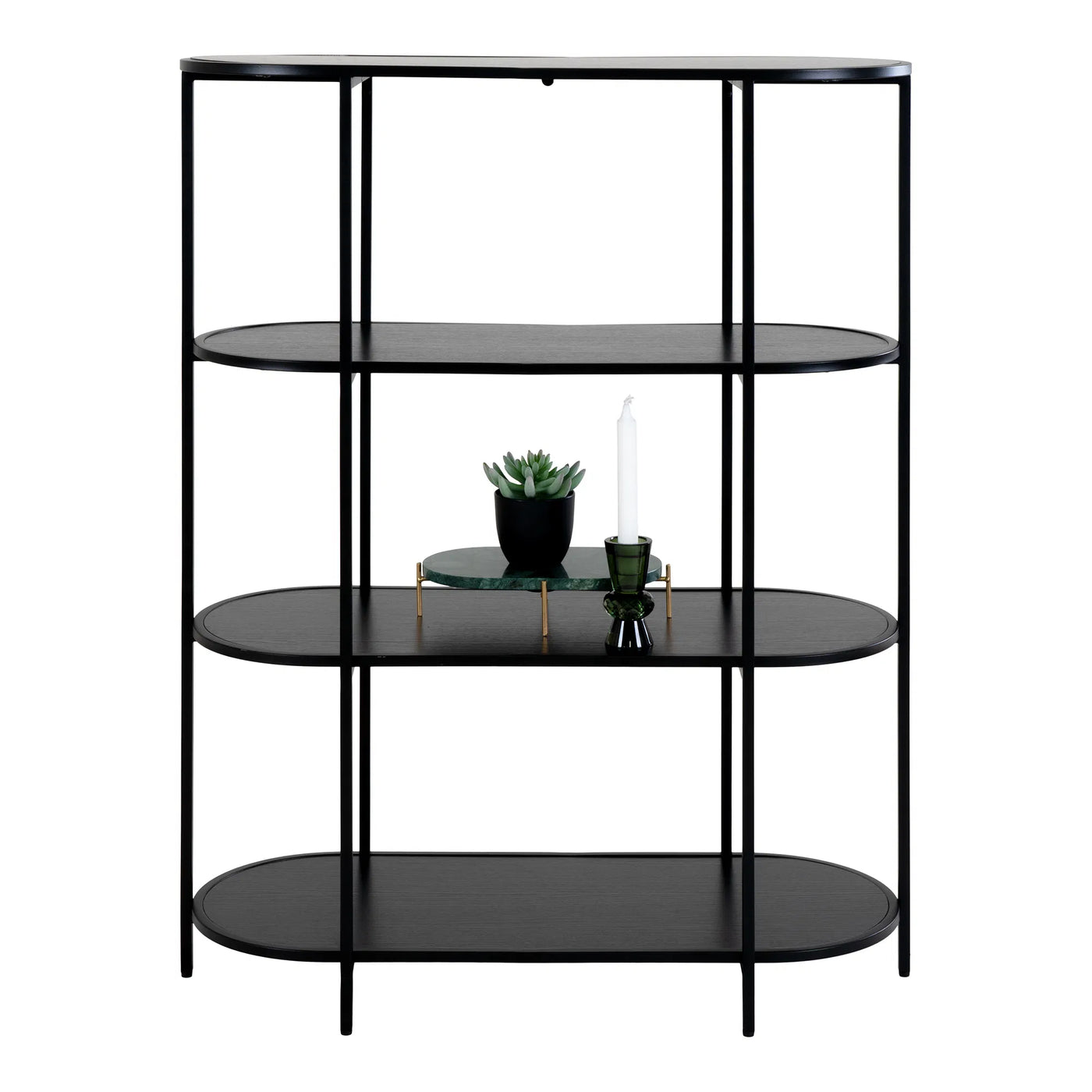 Mueble Aparador (Negro) 3 Repisas Con Estructura De Metal