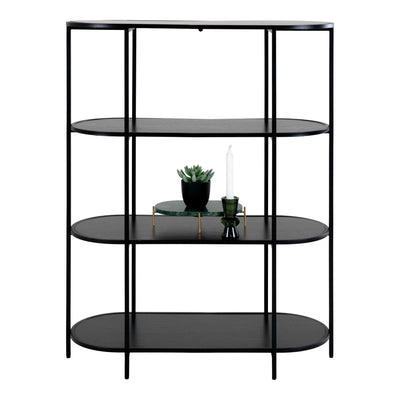 Mueble Aparador (Negro) 3 Repisas Con Estructura De Metal