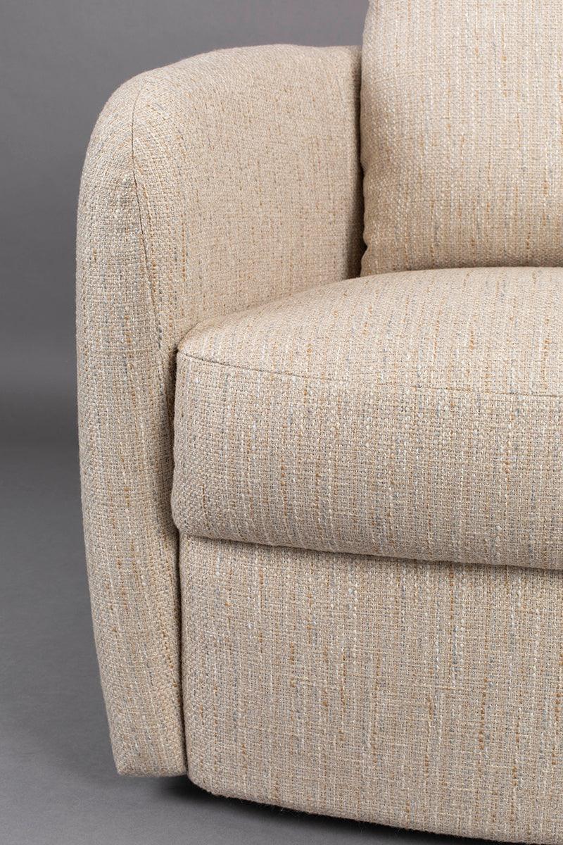 Sillón Tapizado Beige Estructura De Madera