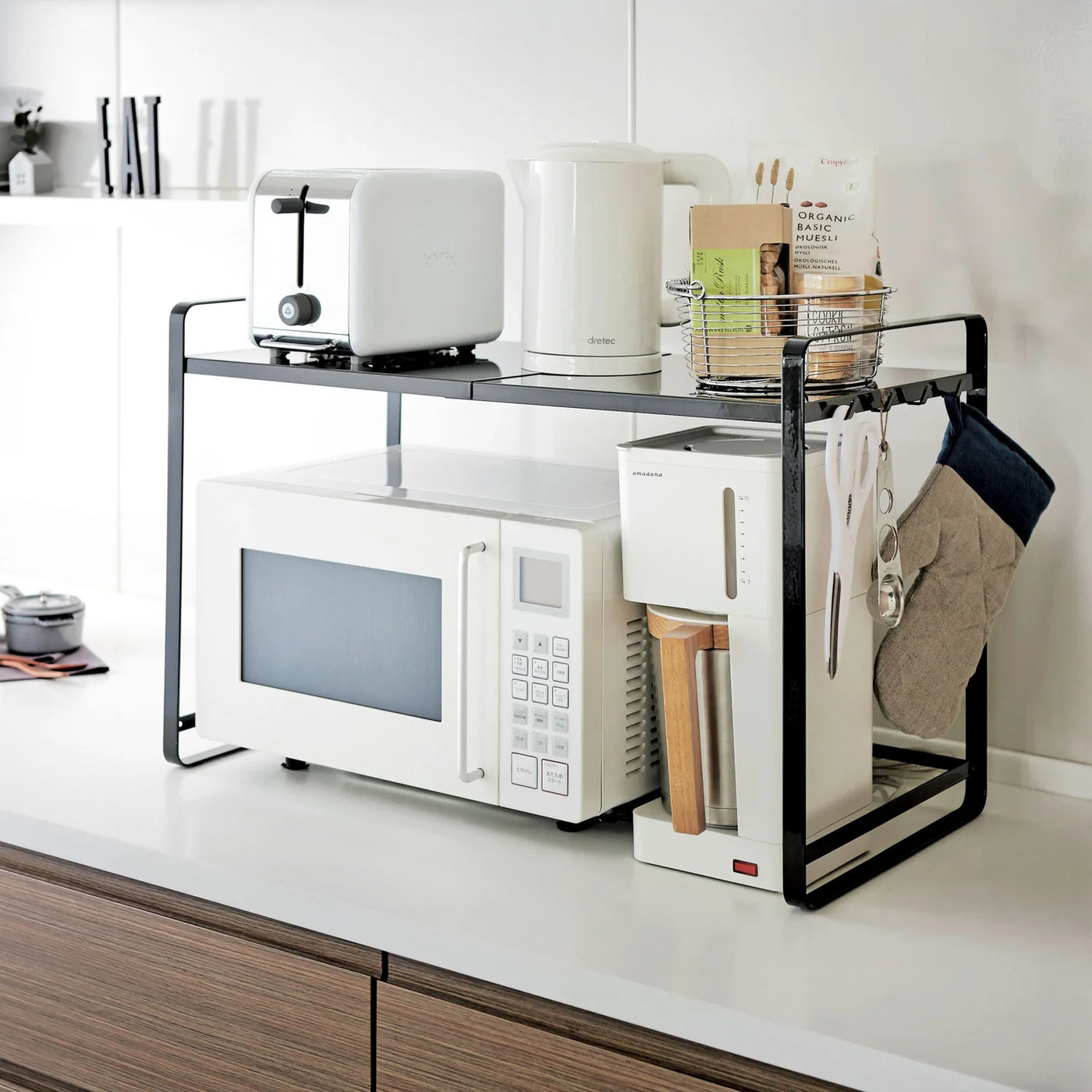Estante De Cocina Extensible (Negro) De Metal