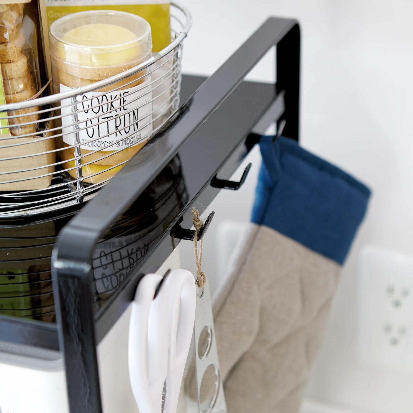 Estante De Cocina Extensible (Negro) De Metal