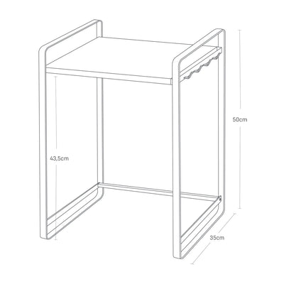 Estante De Cocina Extensible (Negro) De Metal