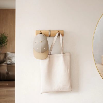 Perchero Para Pared (Natural) De Madera