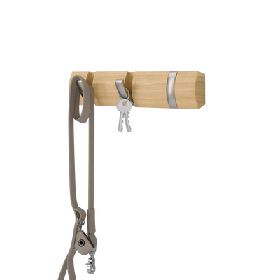 Perchero Para Pared (Natural) De Madera