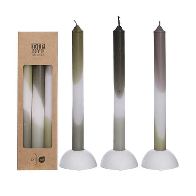 Set X 3 Velas (Tonos Gris) De Cera