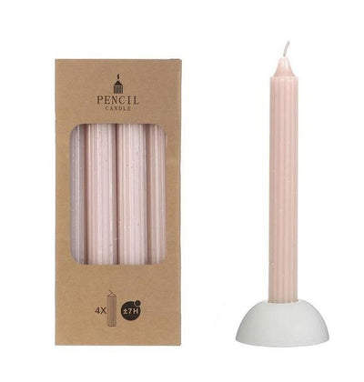 Set X 4 Velas Decorativas (Rosadas) De Cera