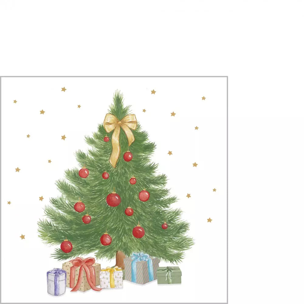 Set X 20 Servilletas (Árbol + Regalos) Cocktail De Papel