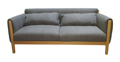 Sofá 2 Cps Tapizado (Beige Oscuro) Estructura De Madera