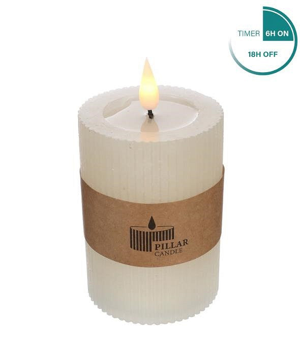 Vela Eléctrica Decorativa Redonda (Blanca) De Plástico