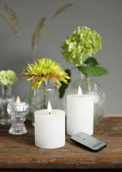 Set X 6 Velas Eléctricas Decorativas Redondas (Blanca) De Plástico