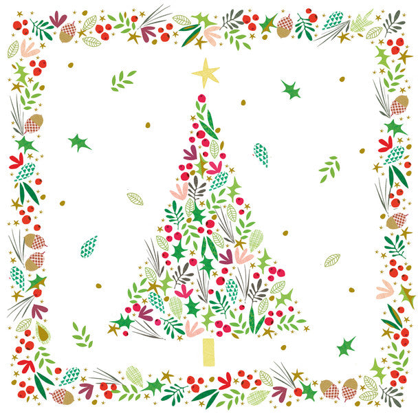 Set X 20 Servilletas (Árbol Navidad Estrella) De Papel