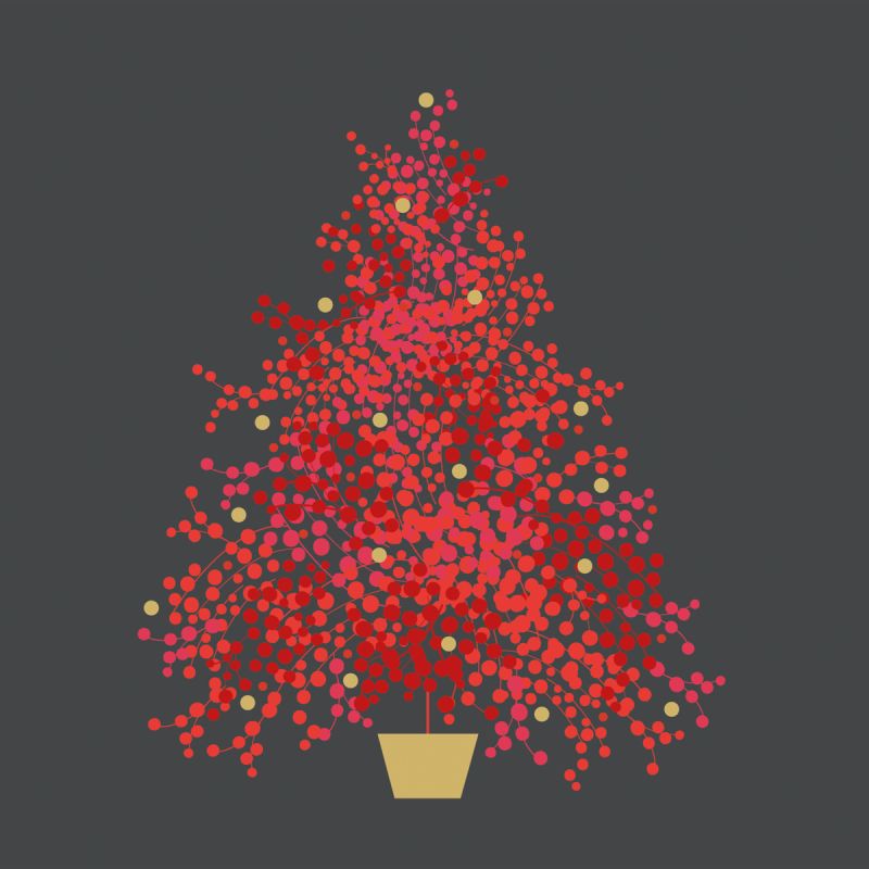 Set X 20 Servilletas (Árbol Rojo) De Papel