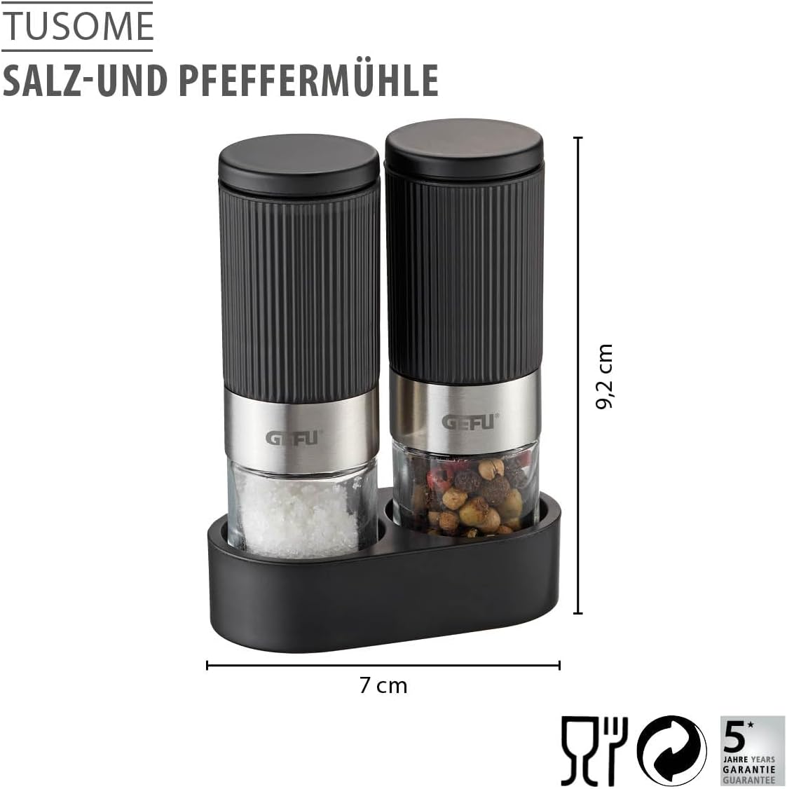 Set De Molinillos Salero Y Pimientero De Plástico