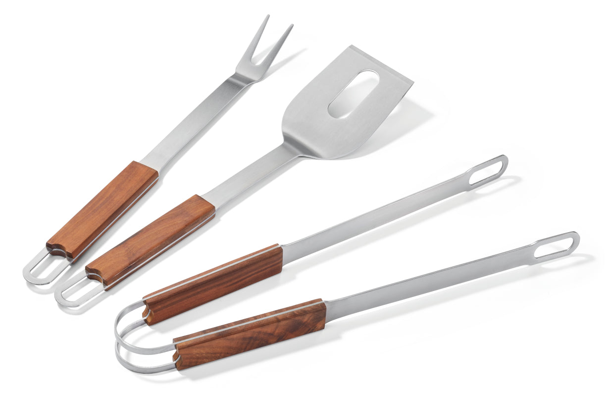 Set X 3 Utensilios Para Parrillas De Acero