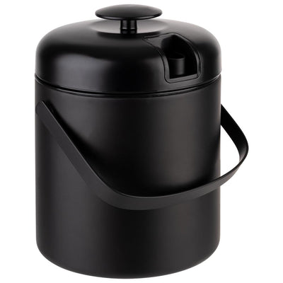 Hielera Con Tapa Y Pinzas De Metal 1.3 Ltrs (Negro) De Acero