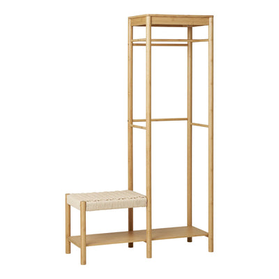 Mueble Con Colgador/Perchero Con Banca Y Estructura De Madera