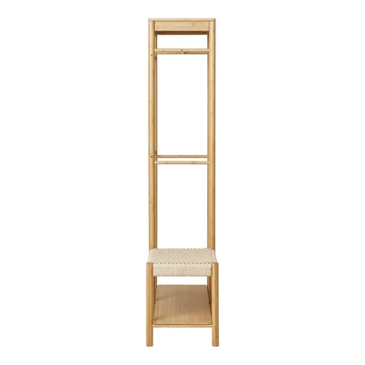 Mueble Con Colgador/Perchero Con Banca Y Estructura De Madera