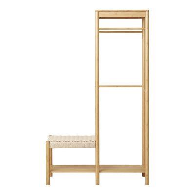 Mueble Con Colgador/Perchero Con Banca Y Estructura De Madera