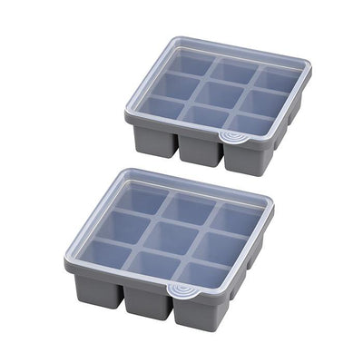 Set de 2 Moldes Para Nueve Cubos De Hielo (Gris) De Silicona