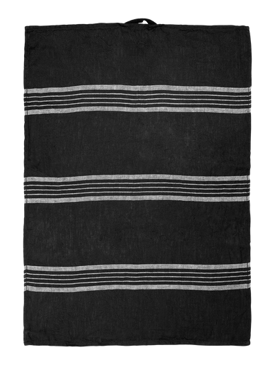 Secador De Cocina (Negro Líneas Gris Oscuro) De Algodón