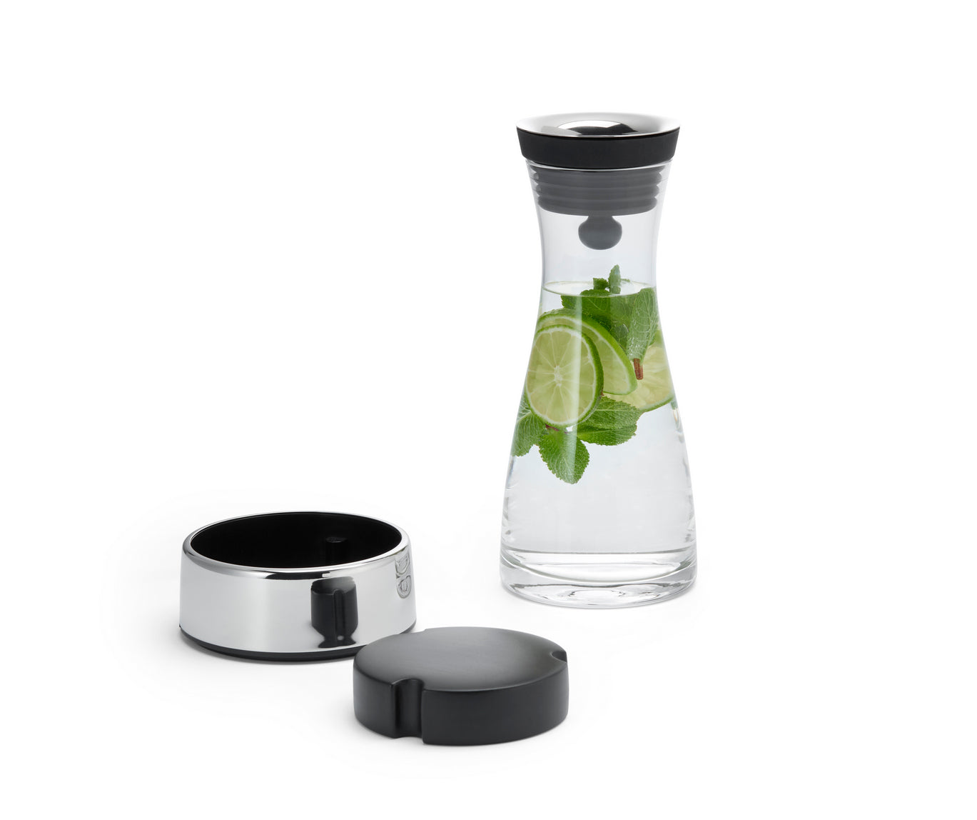 Jarra 1 Ltr (Transparente) Con Base De Refrigeración De Vidrio
