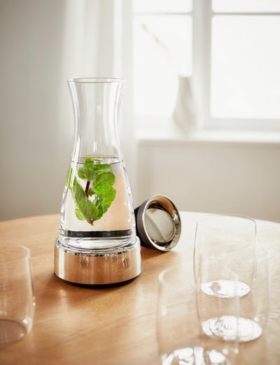 Jarra 1 Ltr (Transparente) Con Base De Refrigeración De Vidrio