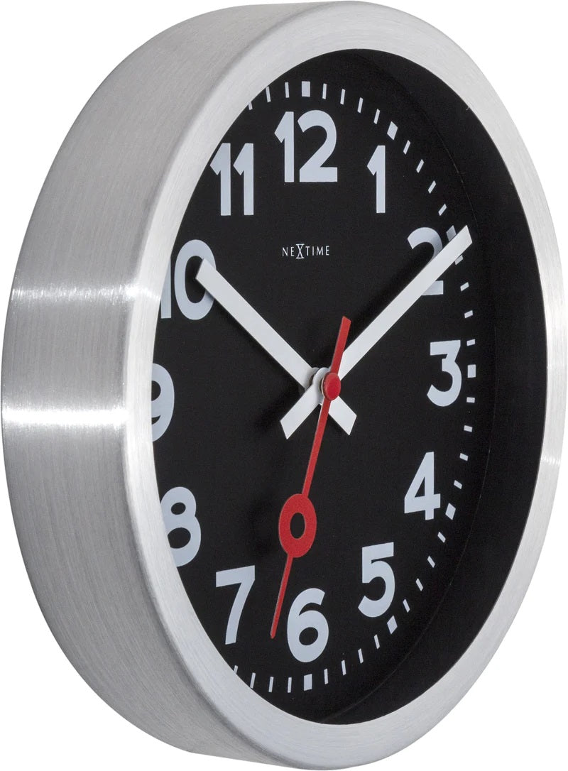 Reloj De Mesa Redondo (Negro) De Metal