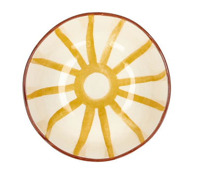 Bowl Redondo Líneas Amarillas De Porcelana