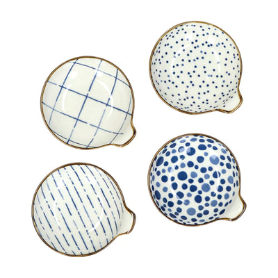 Set De 4 Platos Redondos Con Diseños De Porcelana