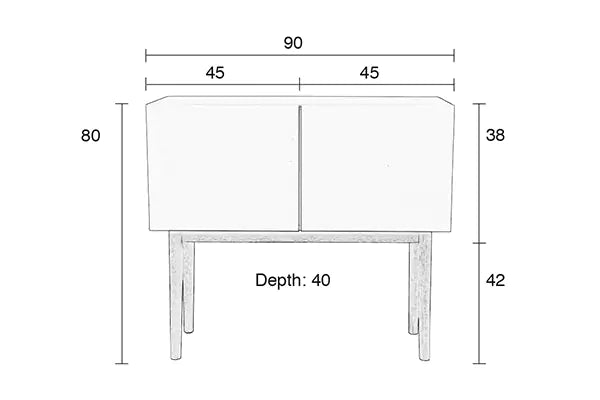 Consola Pequeña Con Puertas De Madera/Mdf