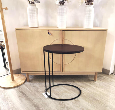 Mesa Auxiliar Top De Madera Acacia Con Estructura De Metal