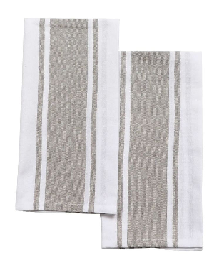 Set De 2 Paños (Blanco / Topo) De Algodón