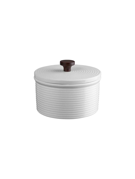 Frasco Redondo (Blanco) Con Tapa 400 Mltrs De Cerámica