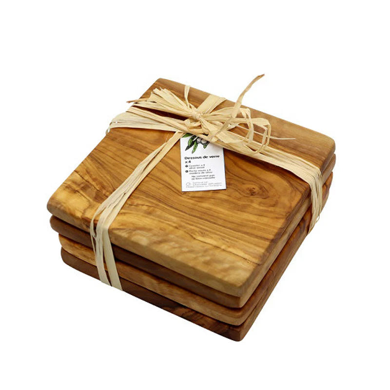 Set X 4 Posavasos De Madera