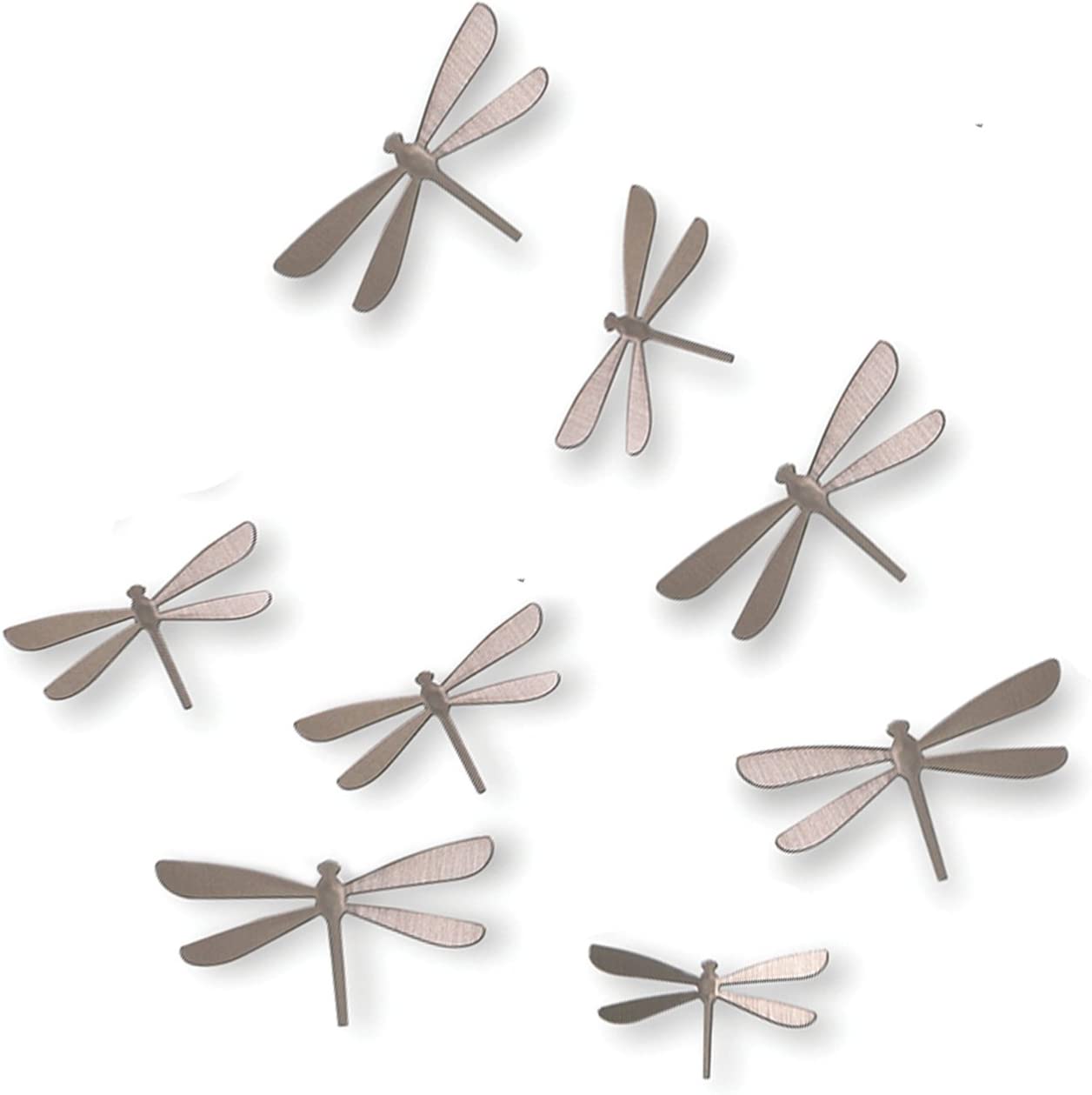 Set de 8 Apliques Decorativo Para Pared (Libélulas) De Plástico