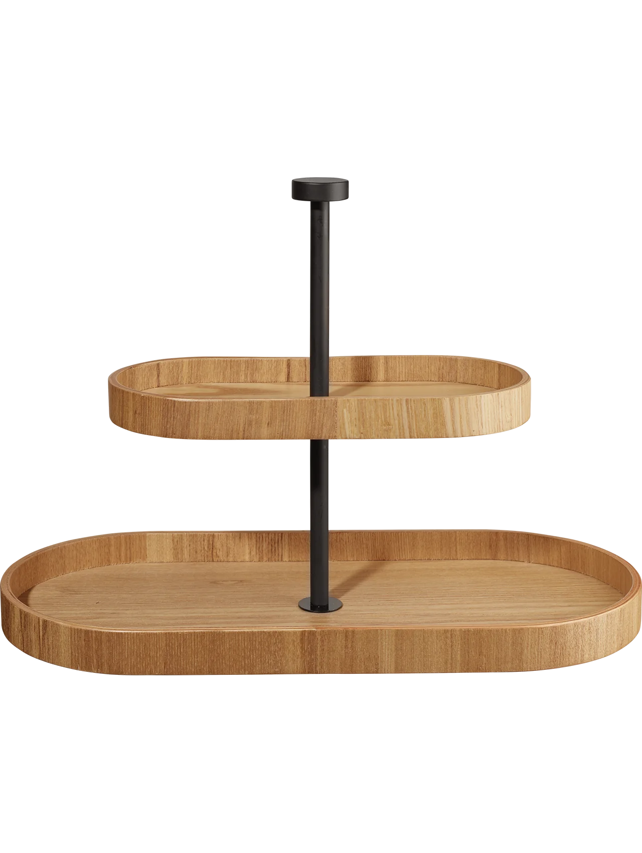 Set Dos Bandejas Ovaladas (Marrón) En Niveles De Madera