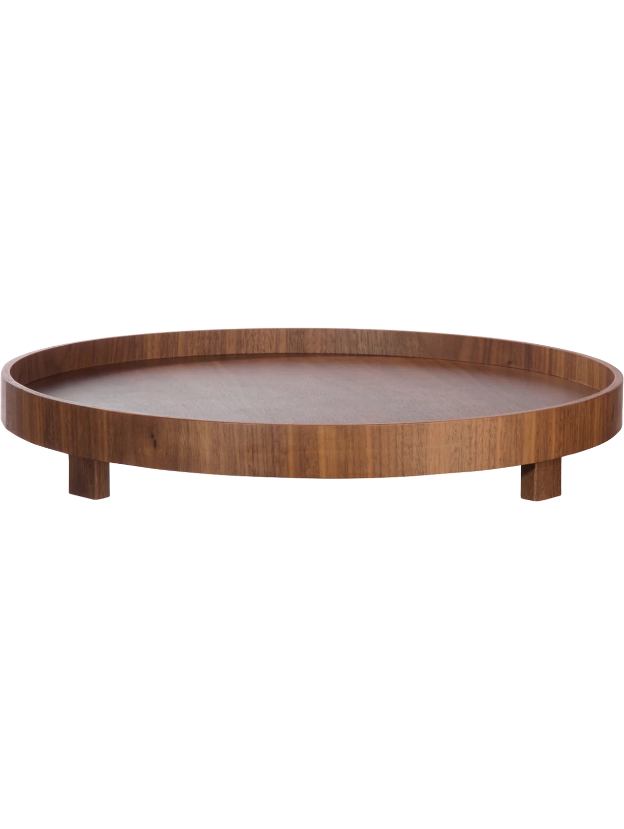 Bandeja Redonda (Marrón) Con Soporte De Madera