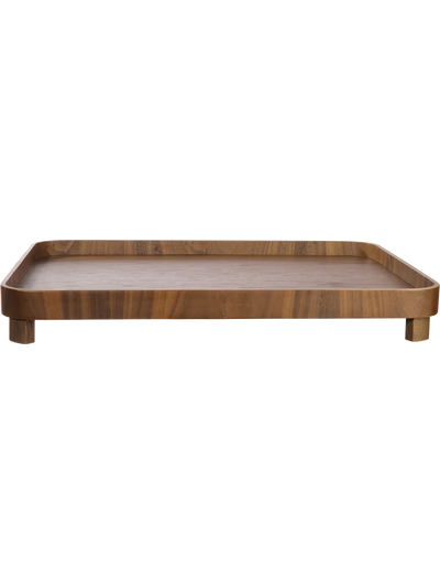 Bandeja Rectangular (Marrón) Con Soporte De Madera