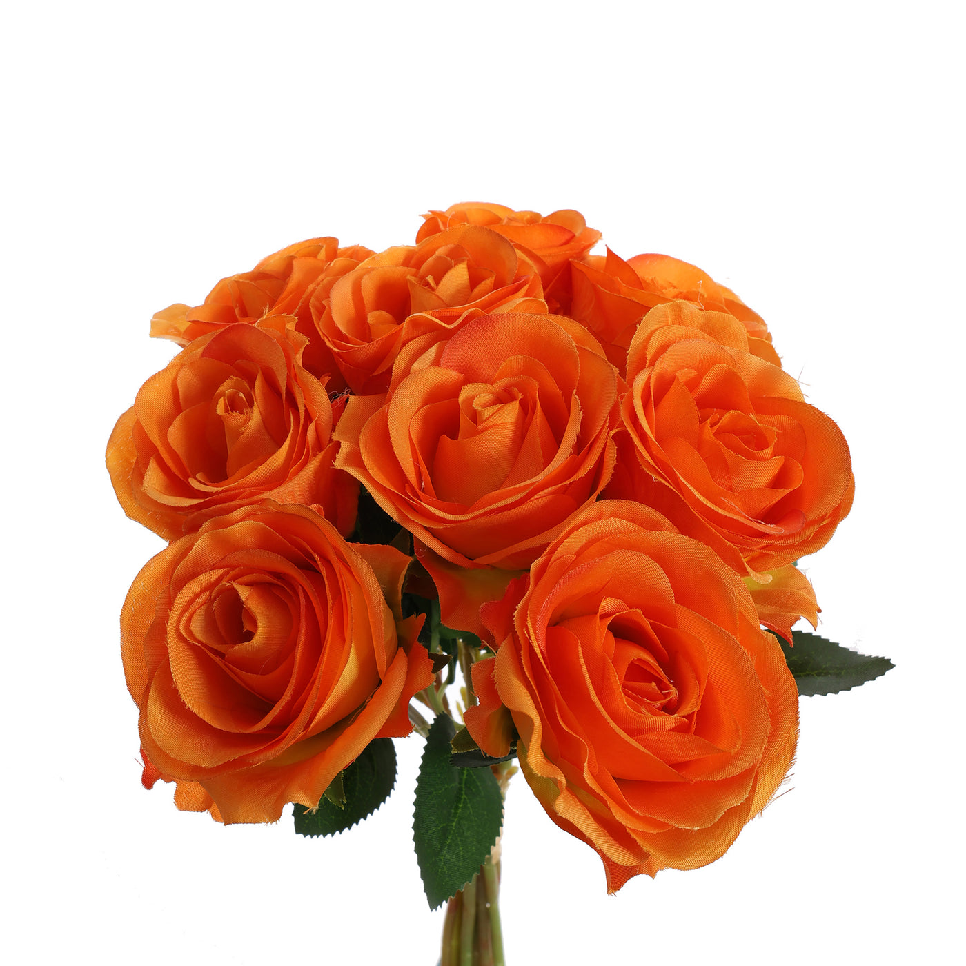 Arreglo Rosas de 9 Rosas (Naranja) De Plástico