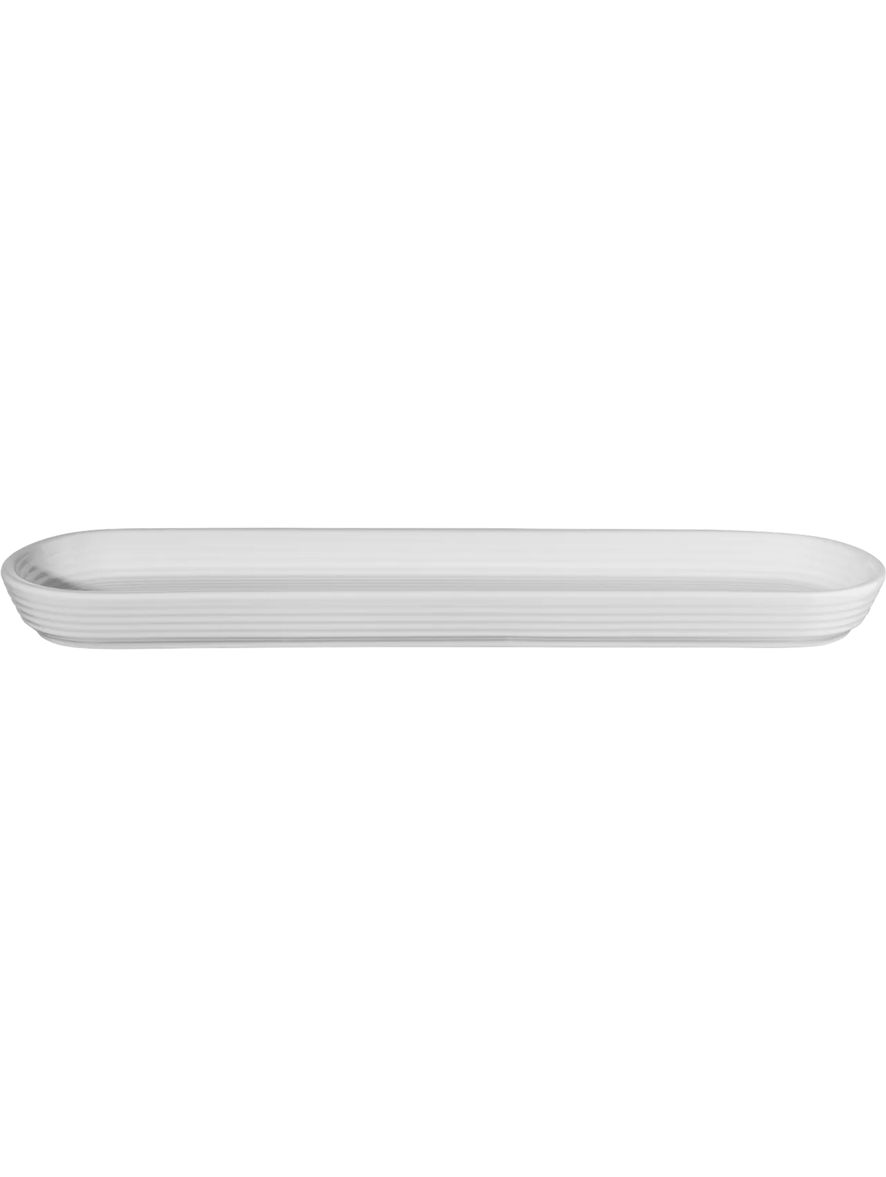 Bandeja Angosta (Blanco) Rectangular / Oval De Cerámica