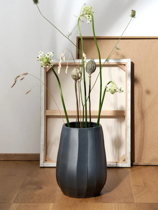 Florero (Gris) Mediano De Cerámica