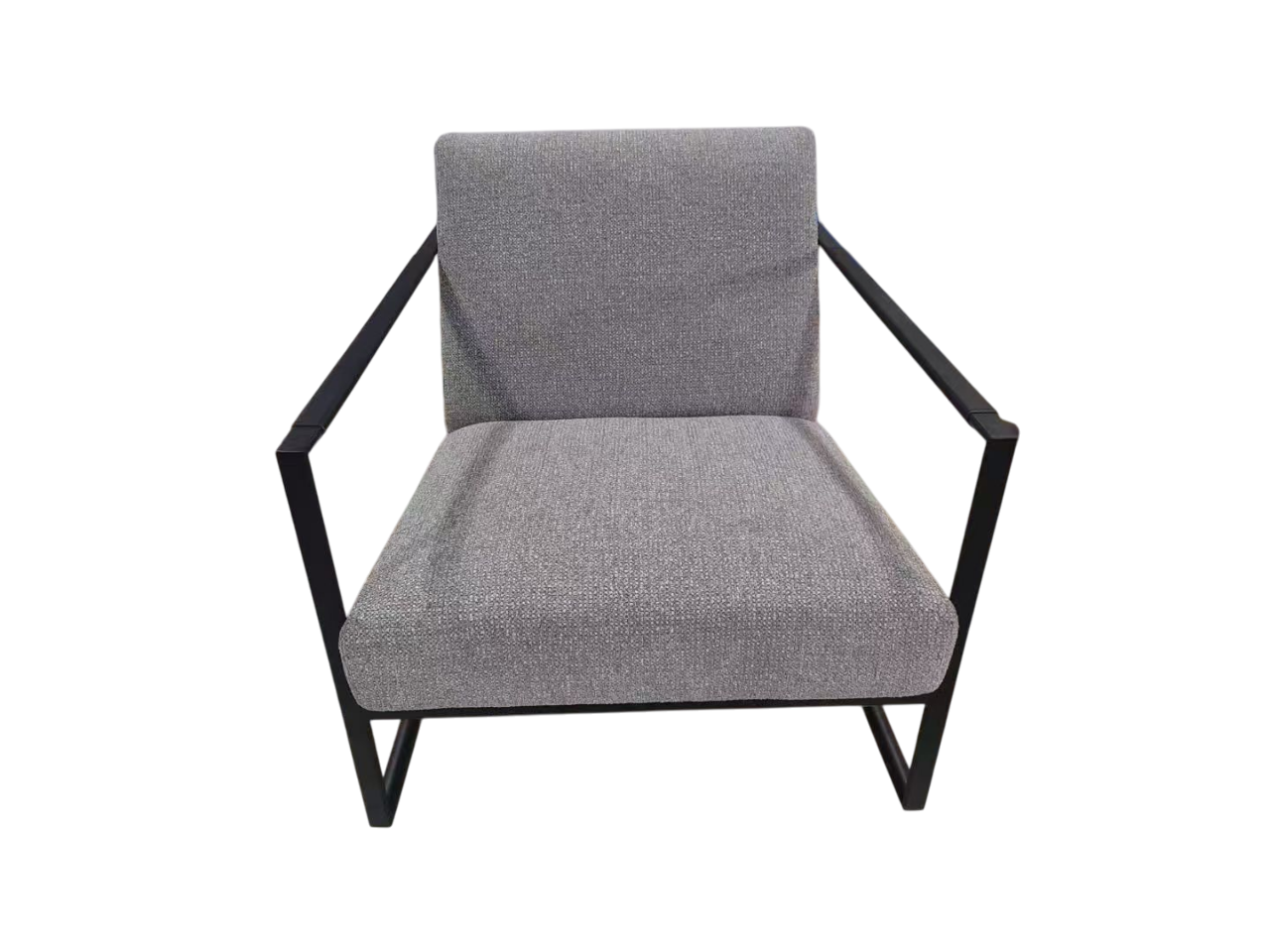 Sillón Tapizado (Gris) Estructura De Metal