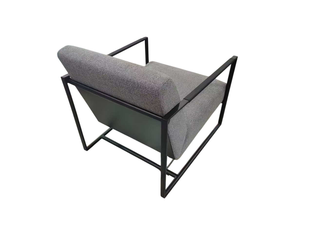 Sillón Tapizado (Gris) Estructura De Metal